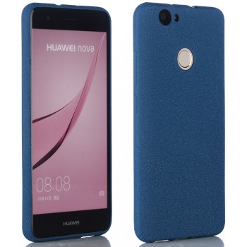 Силиконовый матовый непрозрачный чехол с нескользящим софт-тач покрытием для Huawei Nova  Синий