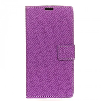 Чехол портмоне подставка текстура Кирпичи на силиконовой основе на магнитной защелке для ZTE Axon 7 mini  Фиолетовый