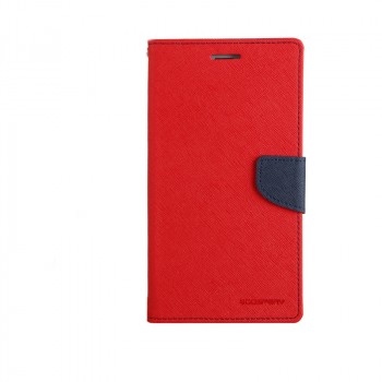 Чехол горизонтальная книжка подставка на силиконовой основе с отсеком для карт на дизайнерской магнитной защелке для Xiaomi Mi Max Красный