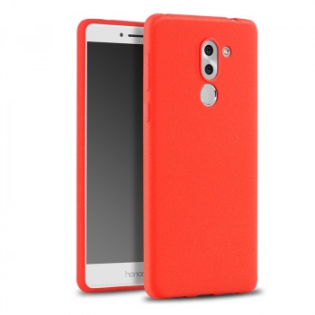 Силиконовый матовый непрозрачный чехол с нескользящим софт-тач покрытием для Huawei Honor 6X  Красный
