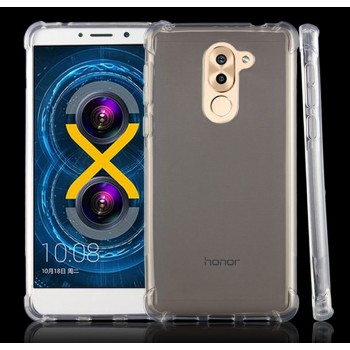 Силиконовый глянцевый транспарентный чехол с нескользящими гранями и усиленными углами для Huawei Honor 6X