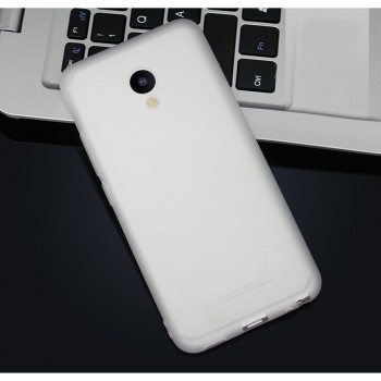 Силиконовый матовый непрозрачный чехол для Meizu M5 Белый