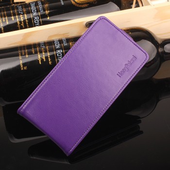 Глянцевый водоотталкивающий чехол вертикальная книжка на силиконовой основе на магнитной защелке для Meizu M5 Фиолетовый