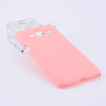 Пластиковый непрозрачный матовый чехол для Samsung Galaxy J3 (2016) Розовый