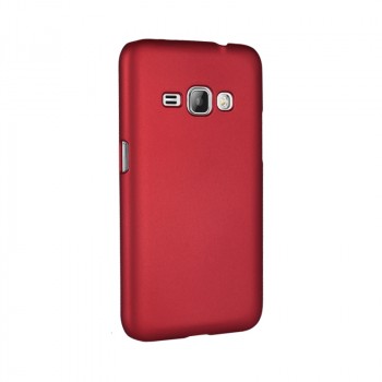 Пластиковый непрозрачный матовый чехол для Samsung Galaxy J1 (2016)  Красный