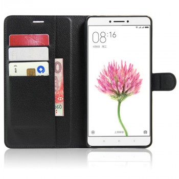 Чехол портмоне подставка на силиконовой основе на магнитной защелке для Xiaomi Mi Max Черный
