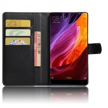 Чехол портмоне подставка на силиконовой основе с отсеком для карт на магнитной защелке для Xiaomi Mi Mix Черный