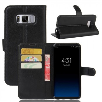 Чехол портмоне подставка для Samsung Galaxy S8 с магнитной защелкой и отделениями для карт