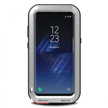 Эксклюзивный многомодульный ультрапротекторный ударостойкий нескользящий чехол алюминиево-цинковый сплав/силиконовый полимер для Samsung Galaxy S8