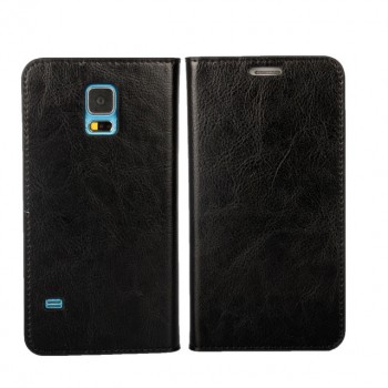 Винтажный чехол портмоне подставка на пластиковой основе с отсеком для карт для Samsung Galaxy S5 (Duos)