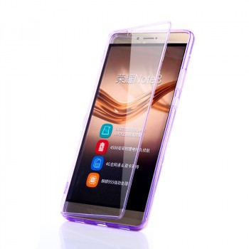 Двухкомпонентный силиконовый глянцевый транспарентный чехол горизонтальная книжка с акриловой полноразмерной транспарентной смарт крышкой для Huawei Honor Note 8 