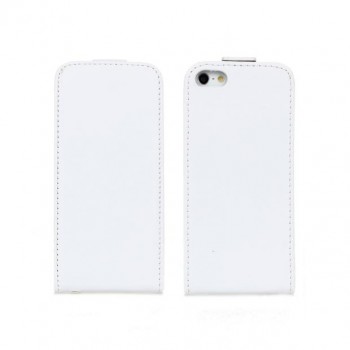 Чехол вертикальная книжка на пластиковой основе на магнитной защелке для Iphone 5/5s/SE Белый