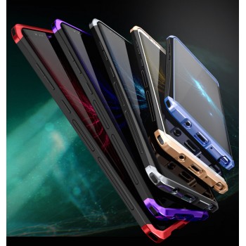 Металлический округлый двухцветный премиум бампер сборного типа с задней крышкой из закаленного защитного стекла для Samsung Galaxy Note 8