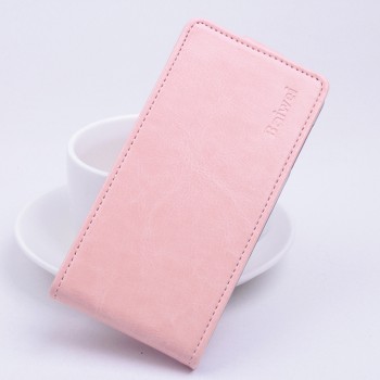 Глянцевый чехол вертикальная книжка на силиконовой основе с магнитной застежкой для LG K8 Розовый
