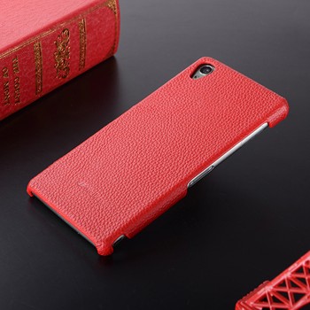 Кожаный чехол накладка Back Cover для Sony Xperia Z3 Красный
