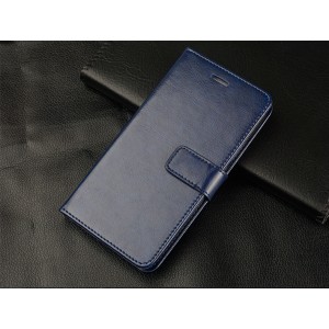 Чехол портмоне подставка на силиконовой основе с отсеком для карт на магнитной защелке для Meizu Pro 6 Синий
