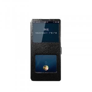 Чехол флип подставка текстура Золото на пластиковой основе с окном вызова и полоcой свайпа для Xiaomi Mi Mix Черный