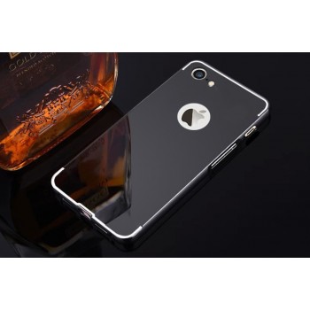 Двухкомпонентный чехол c металлическим бампером с поликарбонатной накладкой и зеркальным покрытием для Iphone 7/8