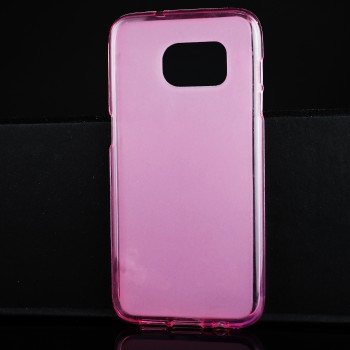 Силиконовый матовый полупрозрачный чехол для Samsung Galaxy S7 Edge Розовый
