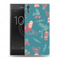 Дизайнерский пластиковый чехол для Sony Xperia XZs Новогодние паттерны