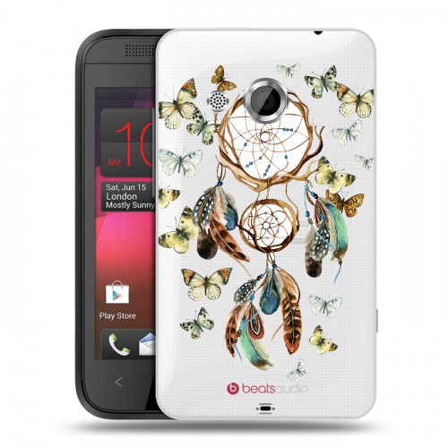 Полупрозрачный дизайнерский пластиковый чехол для HTC Desire 200 Прозрачные обереги 3