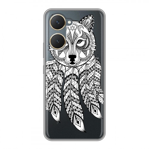 Полупрозрачный дизайнерский пластиковый чехол для Vivo Y03 Животный арт