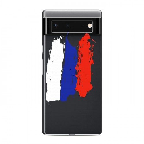 Полупрозрачный дизайнерский силиконовый чехол для Google Pixel 6 Российский флаг