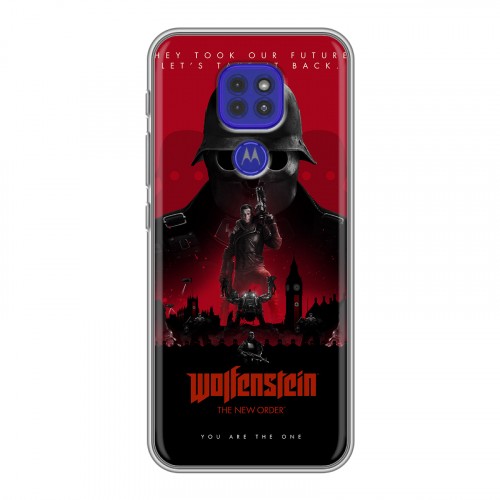 Дизайнерский силиконовый чехол для Motorola Moto G9 Play Wolfenstein