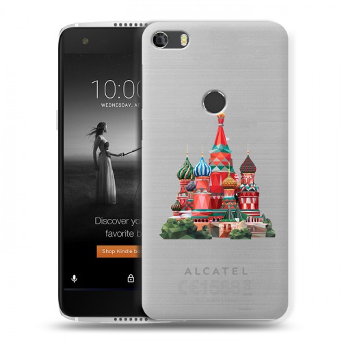 Полупрозрачный дизайнерский силиконовый чехол для Alcatel Idol 5S Москва