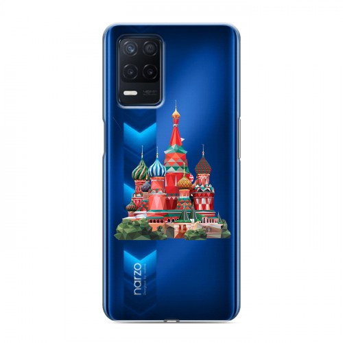 Полупрозрачный дизайнерский пластиковый чехол для Realme Narzo 30 5G Москва