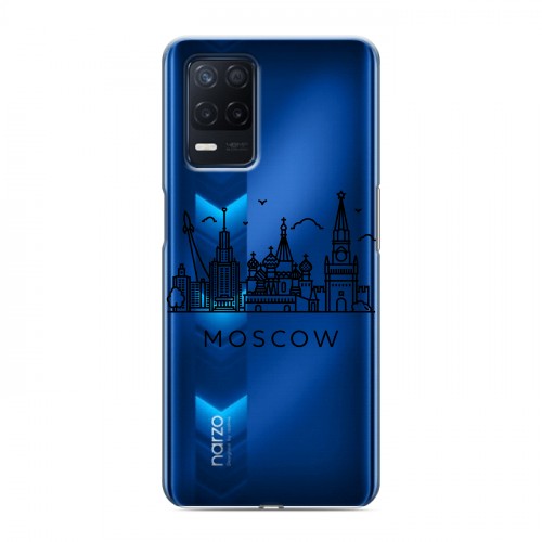 Полупрозрачный дизайнерский силиконовый чехол для Realme Narzo 30 5G Москва