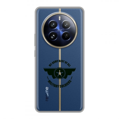 Полупрозрачный дизайнерский силиконовый чехол для Realme 12 Pro Plus Армия