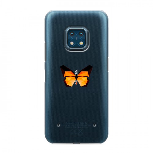 Полупрозрачный дизайнерский силиконовый с усиленными углами чехол для Nokia XR20 прозрачные Бабочки 