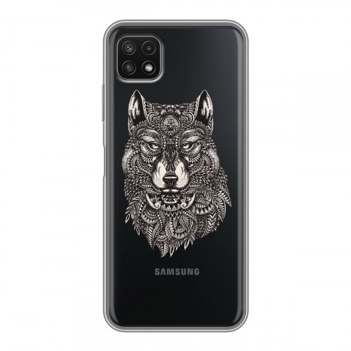 Полупрозрачный дизайнерский силиконовый чехол для Samsung Galaxy A22s 5G Волки