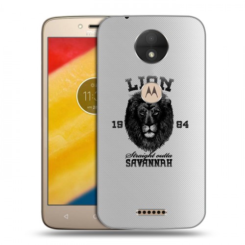 Дизайнерский пластиковый чехол для Motorola Moto C Символика льва