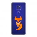Полупрозрачный дизайнерский силиконовый чехол для Motorola Moto G9 Play Прозрачные лисы