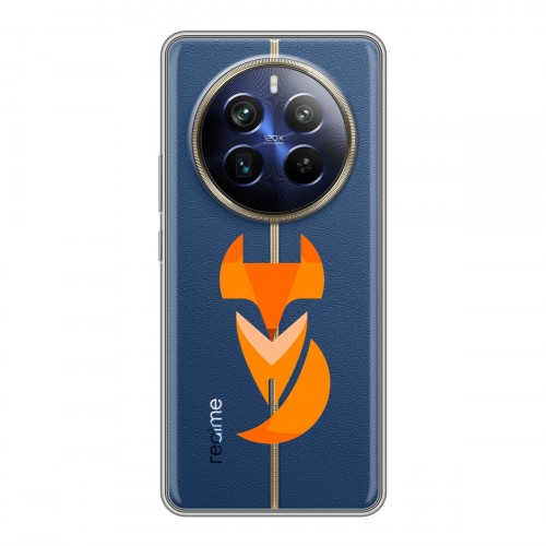 Полупрозрачный дизайнерский пластиковый чехол для Realme 12 Plus 5G Прозрачные лисы