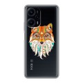 Полупрозрачный дизайнерский пластиковый чехол для XIaomi Poco F5 Животный арт 4