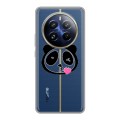 Полупрозрачный дизайнерский силиконовый чехол для Realme 12 Pro Plus Прозрачные панды - смайлики