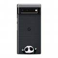 Полупрозрачный дизайнерский силиконовый с усиленными углами чехол для Google Pixel 6 Прозрачные панды - смайлики
