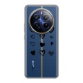 Полупрозрачный дизайнерский пластиковый чехол для Realme 12 Plus 5G Прозрачные сердечки