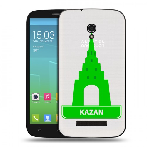 Полупрозрачный дизайнерский пластиковый чехол для Alcatel One Touch Pop S9 Прозрачные города России