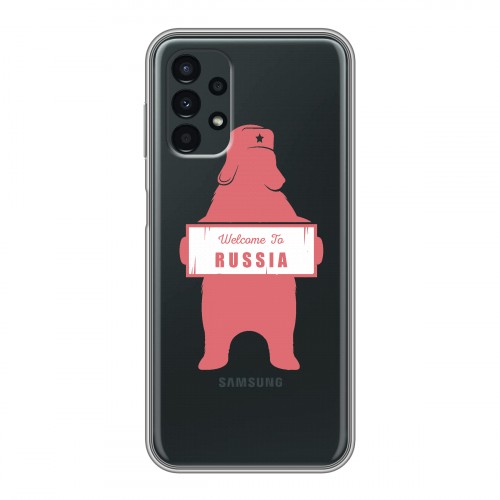 Полупрозрачный дизайнерский пластиковый чехол для Samsung Galaxy A13 4G Российский флаг