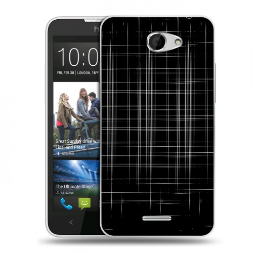 Дизайнерский пластиковый чехол для HTC Desire 516 Абстракции Сетка