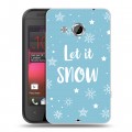 Дизайнерский пластиковый чехол для HTC Desire 200 снежинки