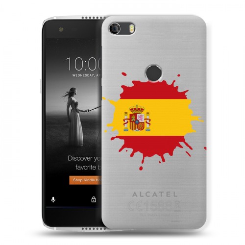 Полупрозрачный дизайнерский силиконовый чехол для Alcatel Idol 5S флаг Испании