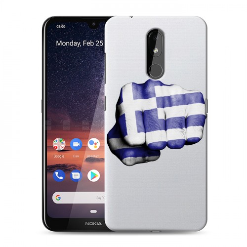 Полупрозрачный дизайнерский силиконовый чехол для Nokia 3.2 флаг греции