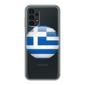 Полупрозрачный дизайнерский пластиковый чехол для Samsung Galaxy A13 4G флаг греции