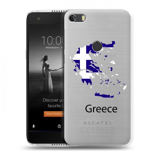 Полупрозрачный дизайнерский силиконовый чехол для Alcatel Idol 5S флаг греции