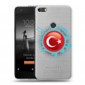 Полупрозрачный дизайнерский силиконовый чехол для Alcatel Idol 5S Флаг Турции